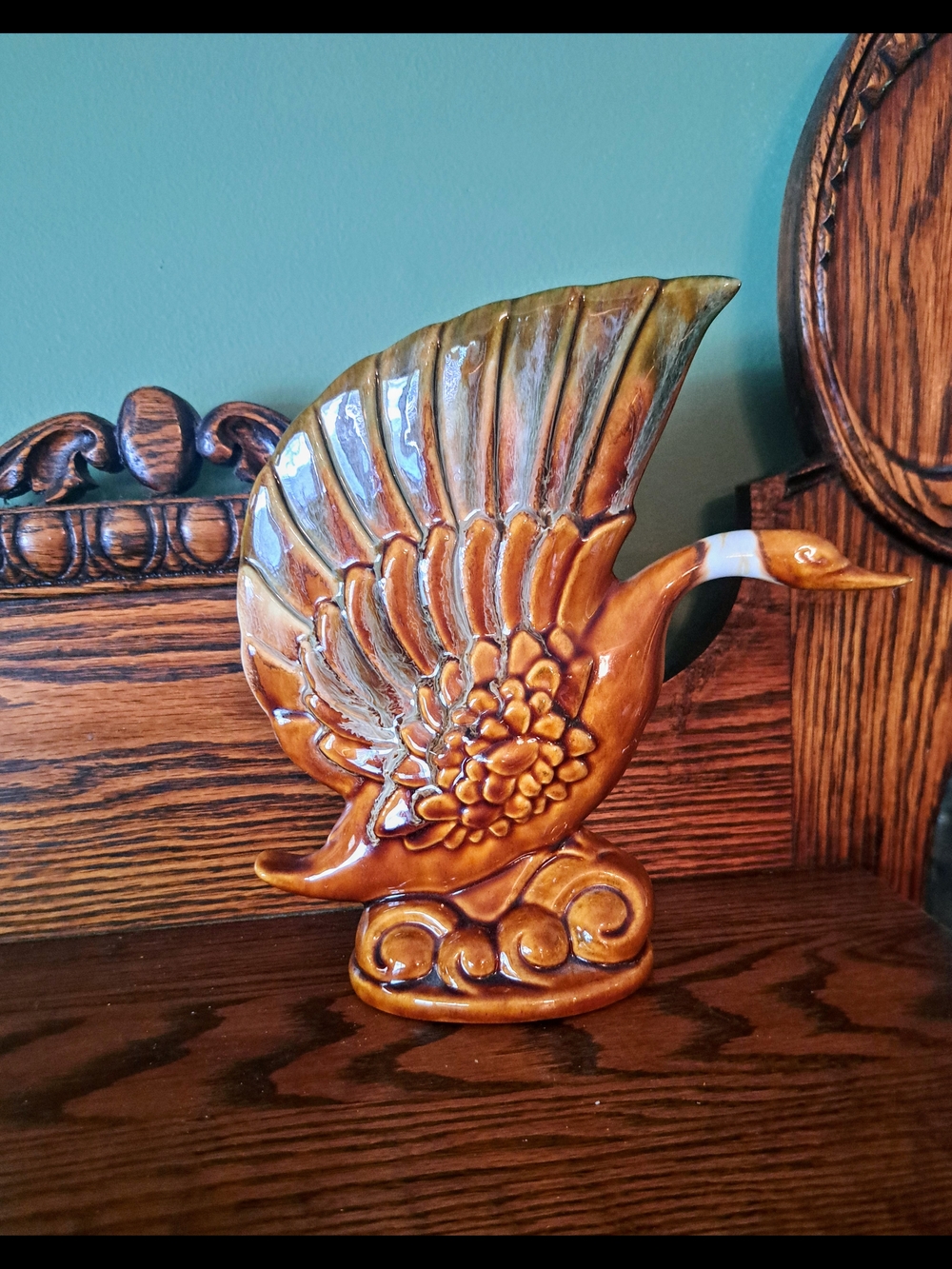 Vtg Royal Haeger Brown Planter Vase Duck Goose R904
